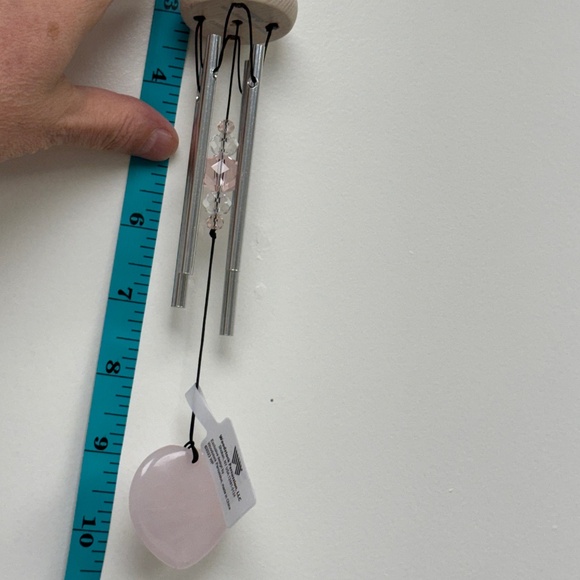 Woodstock Rose Quartz Heart Wind Chime NIB Crystal Love Soothing Indoor Outdoor - Picture 10 of 17